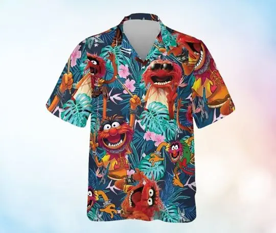 Animal Muppet Hawaiian Shirt, Soft 3D Hawaiian Aloha Shirt Gift For Your Girlfriend Boyfriend Gift For Love Gift For Friend Best Valentine Present Holiday Gift
