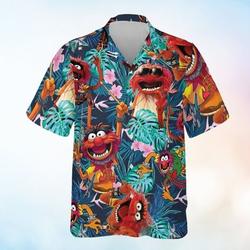 Animal Muppet Hawaiian Shirt, Soft 3D Hawaiian Aloha Shirt Gift For Your Girlfriend Boyfriend Gift For Love Gift For Friend Best Valentine Present Holiday Gift