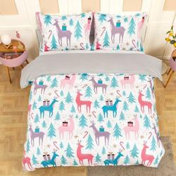3D Christmas Duvet Covers Set, Elk Quilt Cover, Pattern Bedding set, Cartoon Doona Cover, Kids Bedding Set Gift For Your Girlfriend Boyfriend Gift For Love