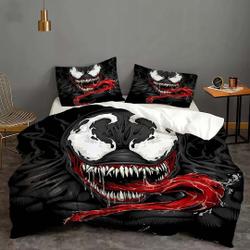 Venom Halloween Cover Bedding Three-Piece Quilt Cover Pillow Case Christmas GiftGift For Your Girlfriend Boyfriend Gift For Love Gift For Friend Best Valentine Present Holiday Gift