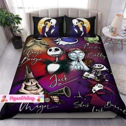 Halloween Bedding Set, Nightmare Before Christmas Bedding Set, Jack Sally Blanket, Jack Skellington Bedding Set Gift For Your Girlfriend Boyfriend Gift