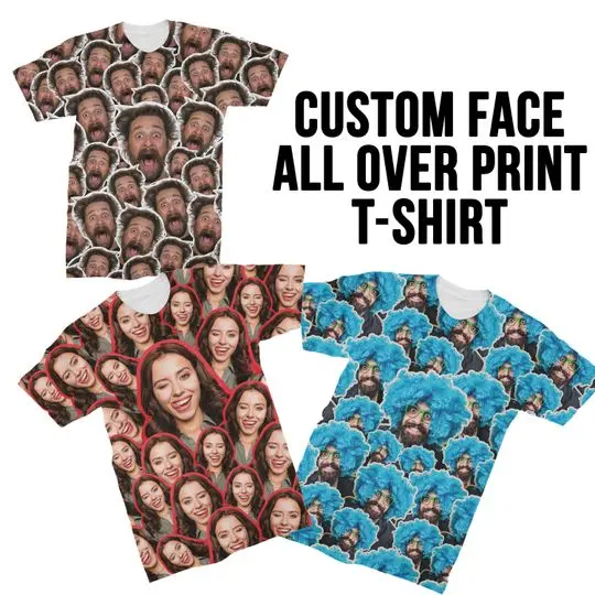 Custom Face 3D T-Shirt Meaningful Gift For Family Gift For Boyfriend Valentine Gift