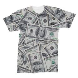 100 Dollar Bills All Over Print T-Shirt Meaningful Gift For Family Gift For Boyfriend Valentine Gift