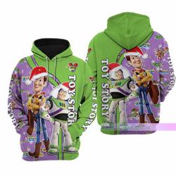Christmas Gift, Toy Story Christmas Hoodie, Toy Story Zip Hoodie, Woody And Buzz Lightyear Shirt, Cute Cartoon Hoodie