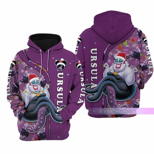 Christmas Gift, Ursula Christmas Hoodie, Ursula Zip Hoodie, Ursula Shirt, The Little Mermaid Hoodie, Disney Hoodie