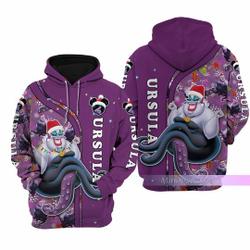 Christmas Gift, Ursula Christmas Hoodie, Ursula Zip Hoodie, Ursula Shirt, The Little Mermaid Hoodie, Disney Hoodie