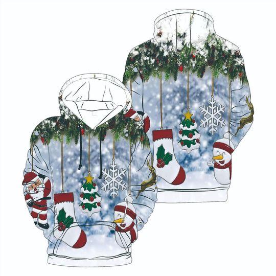 Fashion Christmas Snowman Hooded 3D Printed hoodie