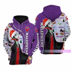 Christmas Gift, Maleficent Christmas Hoodie, Maleficent Zip Hoodie, Maleficent Shirt, Witch Hoodie, Disney Movies Halloween Hoodie