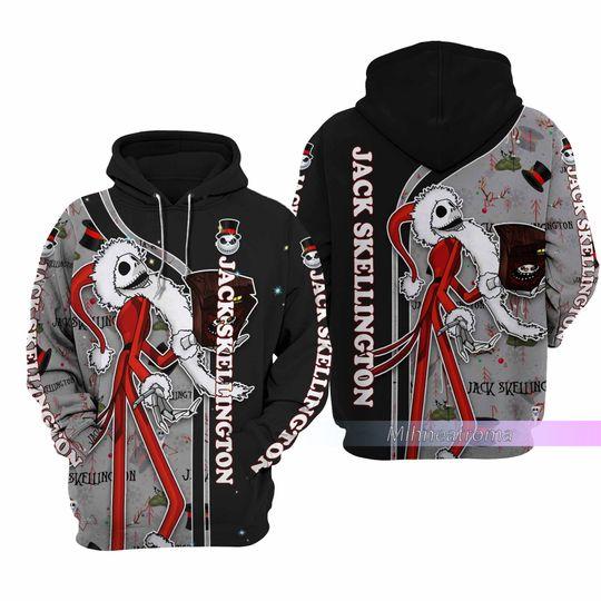 Christmas Gift, Jack Skellington Hoodie, Jack Skellington Zip Hoodie, Jack Skellington Shirt, Nightmare Before Christmas Disney Hoodie
