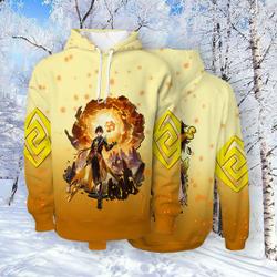 Hoodie Game 3D Printed Zhong Women Li Genshin Pullover Character