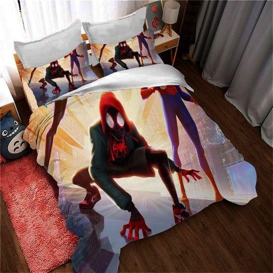 Personalized Spider-Man Across the Spider Duvet Covers Bedding Set Gift For Your Girlfriend Boyfriend Gift For Love Gift For Friend Best Valentine Present Holiday Gift