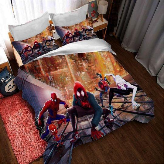 Personalized Spider-Man Across the Spider Duvet Covers Bedding Set Gift For Your Girlfriend Boyfriend Gift For Love Gift For Friend Best Valentine Present Holiday Gift