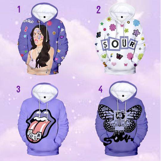 SOUR album Olivia Tour 3D Hoodie, Olivia Rodrigo 3D Hoodie