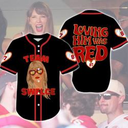 swiftiee Loving Him Was Red 3D Jersey Baseball