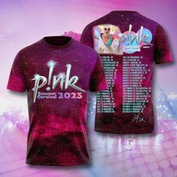 P!nk Summer Carnival 2023 Shirt, Trustfall Album Tee, Pink Singer Tour 3D Shirt Meaningful Gift For Family Gift For Boyfriend Valentine Gift