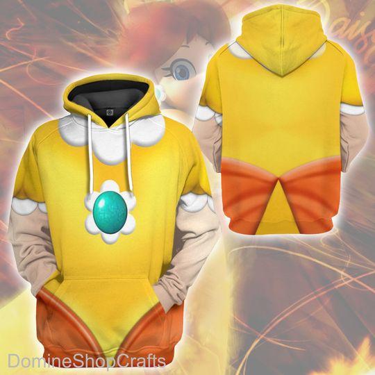 Princess Daisy Mario 3D Print Hoodie, Mario Costume Costume 3D Hoodie