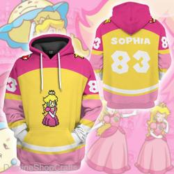 Personalized Princess Peach Mario 3D Print Hoodie