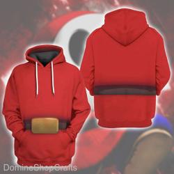 Shy Guy Mario 3D Hoodie, Super Mario Bros Cosplay Costume 3D Hoodie