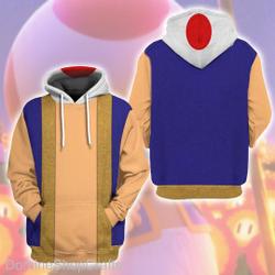 Toad Mario 3D Print Hoodie, Mario Toad Costume Shirt, Super Mario Bros Cosplay Sweatshirt, Mario Halloween Costume Shirt