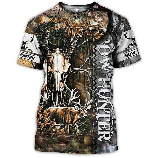 Customize Name Bow Hunter Shirt, Hunting Lover Camo 3D T-Shirt Meaningful Gift For Family Gift For Boyfriend Valentine Gift