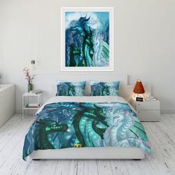 Firewing Wyvern Quilt Cover Soft Three-Piece Bedding Set Gift For Your Girlfriend Boyfriend Gift For Love Gift For Friend Best Valentine Present Holiday Gift