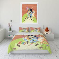 BlueyDad Quilt Cover Soft Three-Piece Bedding Set Gift For Your Girlfriend Boyfriend Gift For Love Gift For Friend Best Valentine Present Holiday Gift