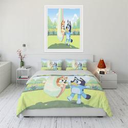BlueyDad Quilt Cover Soft Three-Piece Bedding Set Gift For Your Girlfriend Boyfriend Gift For Love Gift For Friend Best Valentine Present Holiday Gift
