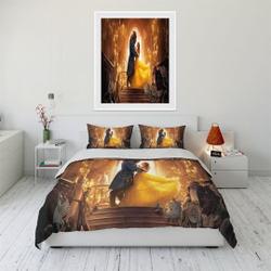 beauty and the beast Quilt Cover Soft Three-Piece Bedding Set Gift For Your Girlfriend Boyfriend Gift For Love Gift For Friend Best Valentine Present Holiday Gift