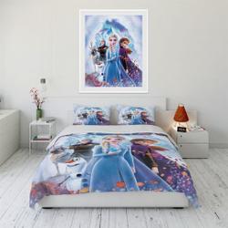 disney Frozen Quilt Cover Soft Three-Piece Bedding Set Gift For Your Girlfriend Boyfriend Gift For Love Gift For Friend Best Valentine Present Holiday Gift