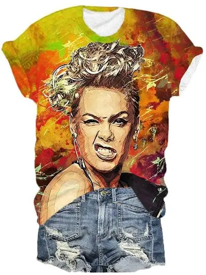 P!nk Pink Singer Summer T-Shirt, Trustfall Album 3D Shirt Meaningful Gift For Family Gift For Boyfriend Valentine Gift