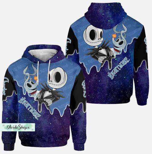 Halloween 3D Hoodie, Jack Skellington Hoodie, Skellington Men Hoodie, Skellington Hoodie, Nightmare Christmas