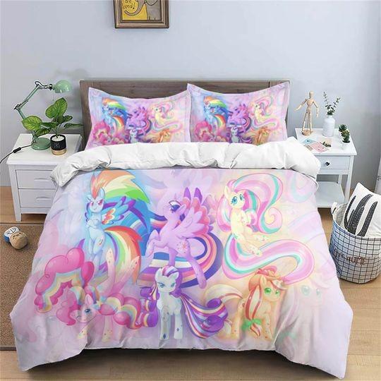 My Little Pony Bedding Quilt Cover Bedroom Decoration Printed Quilt CoverGift For Your Girlfriend Boyfriend Gift For Love Gift For Friend Best Valentine Present Holiday Gift