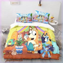BlueyDad Bedding Set, BlueyDad Duvet Cover, BlueyDad Bed Set, BlueyDad Family Bedding Set Gift For Your Girlfriend Boyfriend Gift For Love Gift For Friend Best Valentine Present Holiday Gift