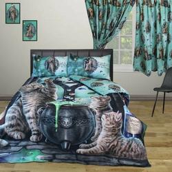 Lisa Parker Hubble Bubble Witches Cauldron Cats Teal Bedding Set Gift For Your Girlfriend Boyfriend Gift For Love Gift For Friend Best Valentine Present Holiday Gift
