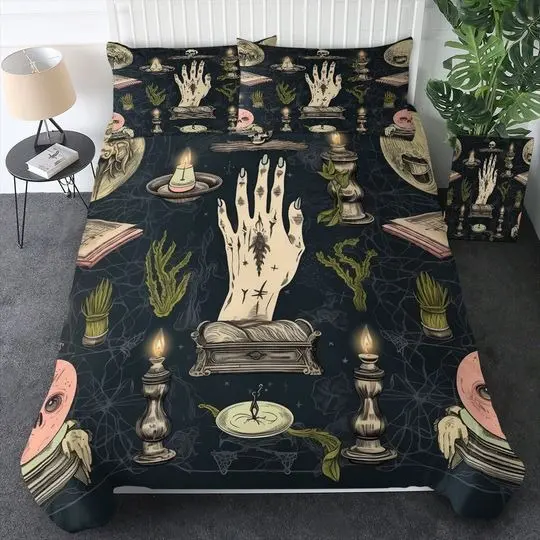 Witches Tarot Psychic Duvet Cover Witch Craft Quilt Cover Bedding Set Gift For Your Girlfriend Boyfriend Gift For Love Gift For Friend Best Valentine Present Holiday Gift