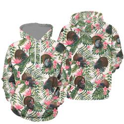 3D Thanksgiving Turkey Tropical Hoodie