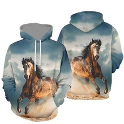 American Native Wild Horse 3D Hoodie