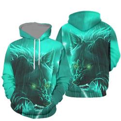 Rainy Scary Wolf 3D Hoodie