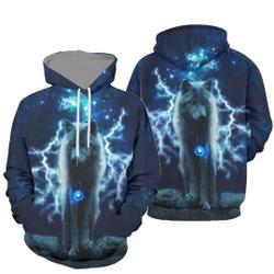 Alone Thunder Wolf 3D Hoodie