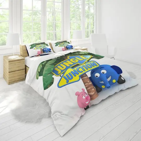 Disney Jungle Junction Three Piece Printed Fashion Pattern Bedding Set Three Piece Quilt Cover Pillow Cover #5 For Family