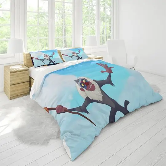 Disney Rafiki Three Piece Printed Fashion Pattern Bedding Set Three Piece Quilt Cover Pillow CoverGift For Your Girlfriend Boyfriend Gift For Love Gift For Friend Best Valentine Present Holiday Gift