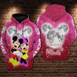 Mickey And Minnie Disney Hoodie, 3D Hoodie