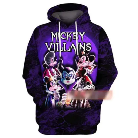 Mickey Villains Mashup Disney Hoodie, 3D Hoodie
