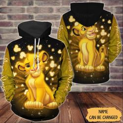 Personalized Lion King Simba Disney Hoodie, 3D Hoodie