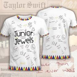 Junior Jewels Shirt, Custom Name and Number Taylor 3D Shirt Meaningful Gift For Family Gift For Boyfriend Valentine Gift