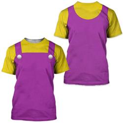 Purple Yellow Men Game Costume Cosplay 3D Shirt, Halloween Costume For Family Group Meaningful Gift For Family Gift For Boyfriend Valentine Gift
