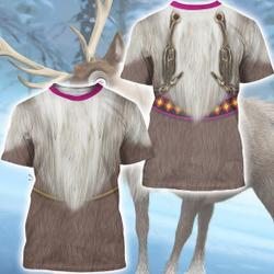 Winter Reindeer Frozen Costume, Funny Frozen 3D Hoodie, Animal Animated Character Halloween Meaningful Gift For Family Gift For Boyfriend Valentine Gift