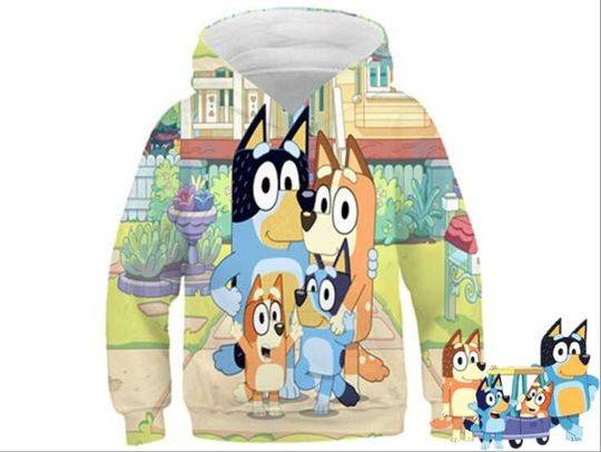 Dog Family 3D Shirt, Family Costume Halloween Shirt, Blue Dog 3D Hoodie