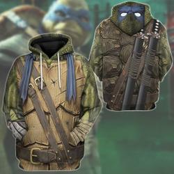 Turtle Superhero Halloween Cosplay 3D Shirt, Family Costume Party Hoodie