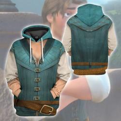 Flynn Rider Full Over Print 3D Hoodie, Prince Rapunzel Cosplay